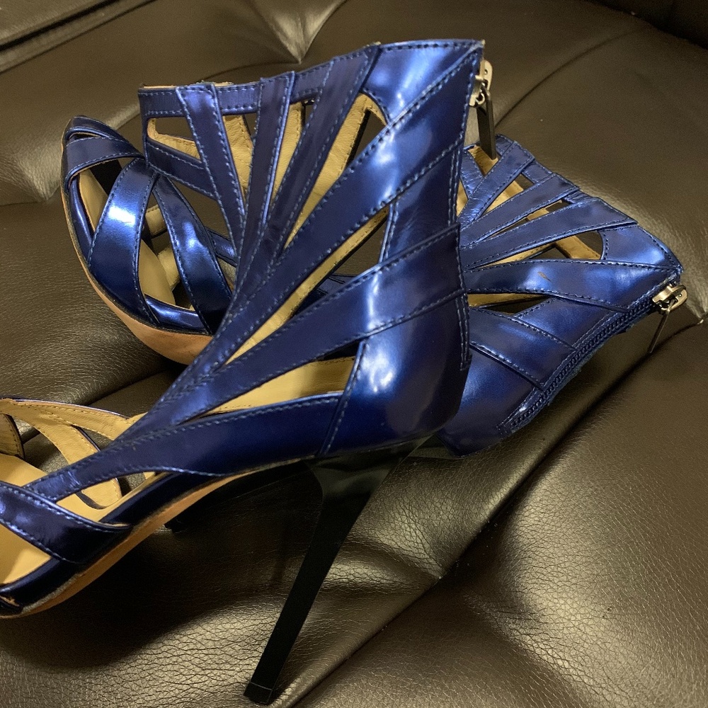 Metallic blue Jimmy Choo for H&M shoes - Picture 8 of 8